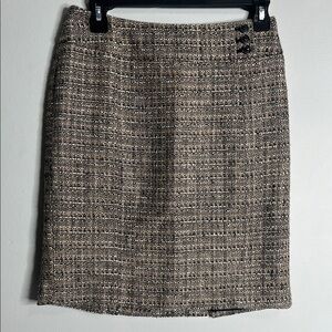 Elegant Tweed Skirt - Black and Tan